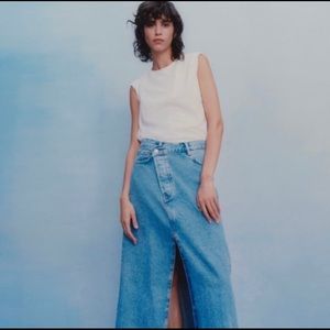 ZARA Asymmetrical denim Skirt Size Small